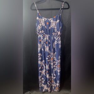 Fire Los Angeles Navy Printed Spaghetti-Strap Maxi Dress